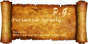 Perlmutter Gergely névjegykártya